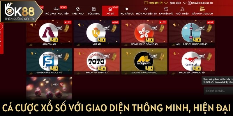 Cá cược xổ số với giao diện thông minh, hiện đại